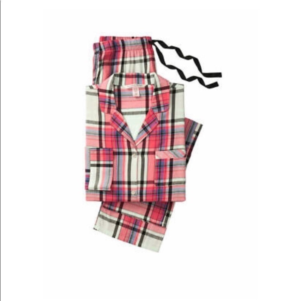 Victoria's Secret Flannel PJ Set Plaid Mint Tartan 9A. - Picture 4 of 8